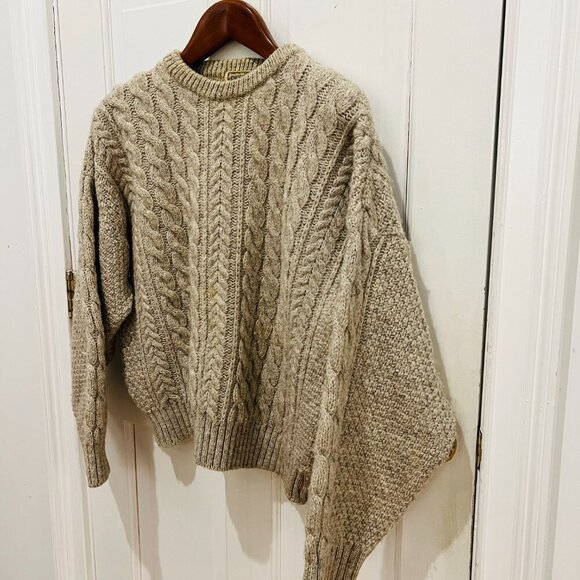 Vintage Fisherman’s Chunky Sweater Ireland Irish Aran Wool Cable Knit Dingle XL - Picture 5 of 16